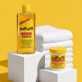 SULFUR8 label close-up showing ingredients and medicated claims