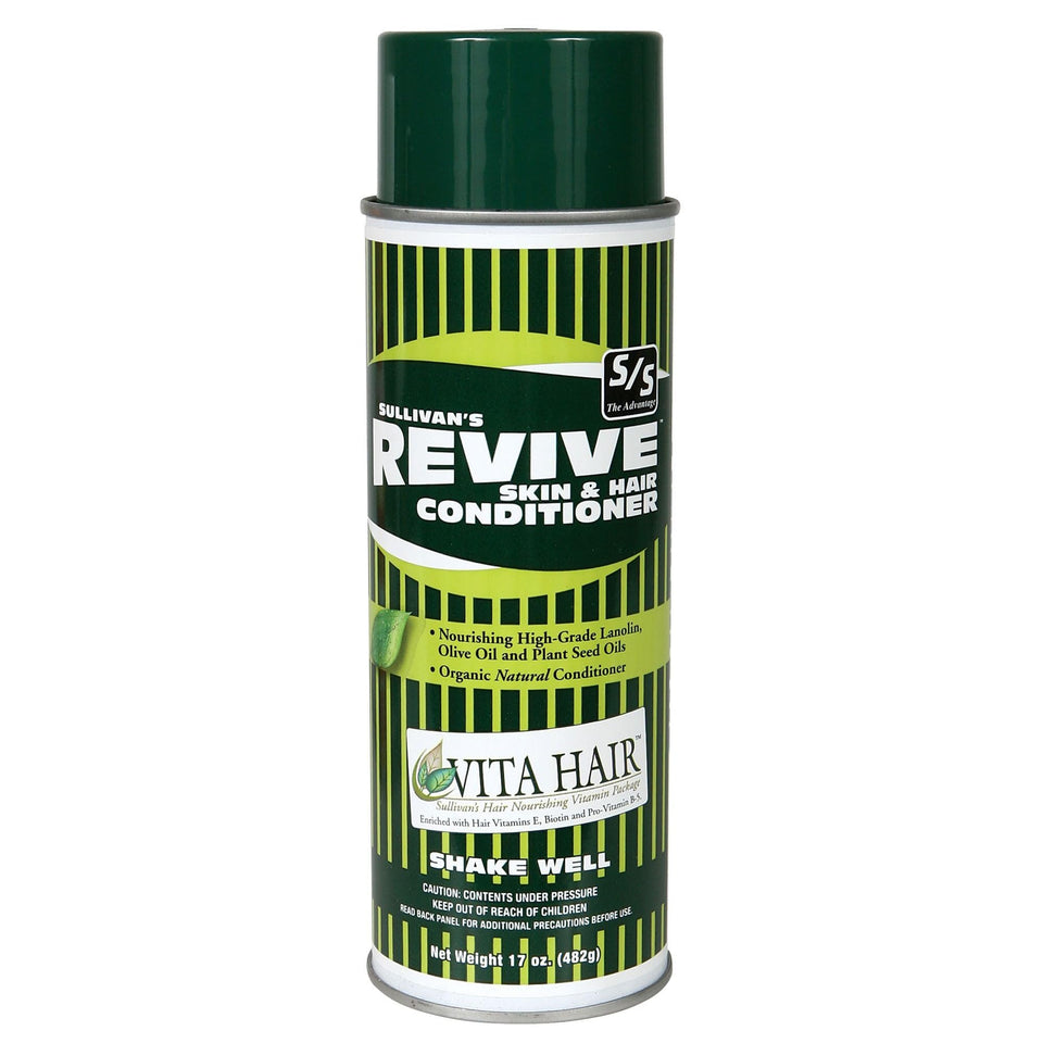 SULLIVAN'S Revive aerosol can front view showing label and quick grooming benefit
