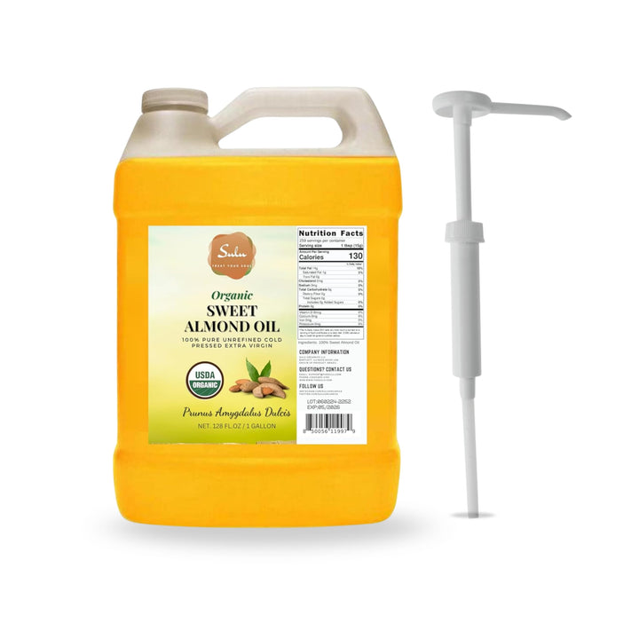 SULU ORGANICS gallon bottle front view showing label and pure oil benefits
