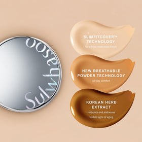 Sulwhasoo compact held in hand to illustrate travel-friendly size benefit