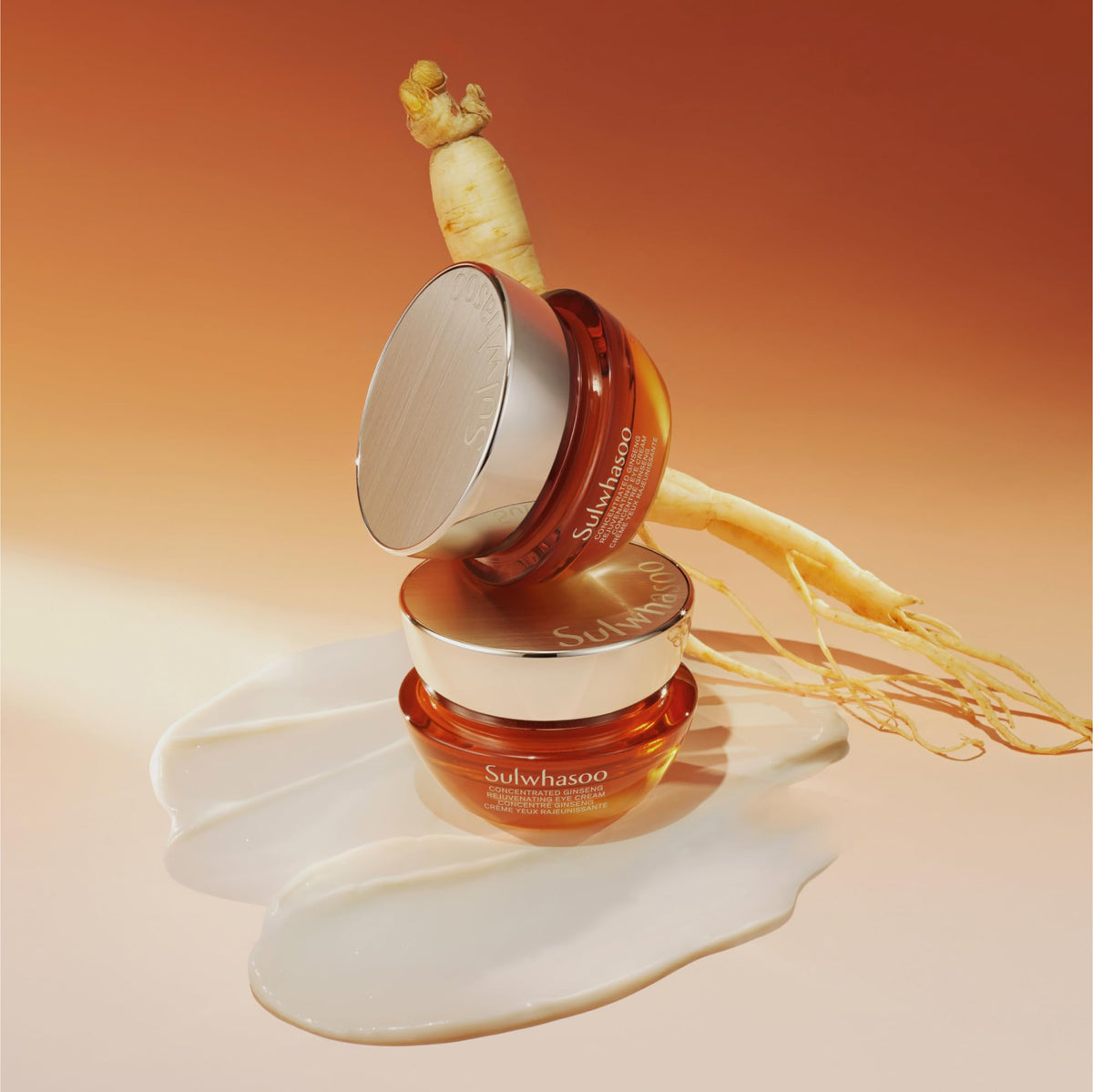 Sulwhasoo jar beside a coin to show compact size for travel convenience