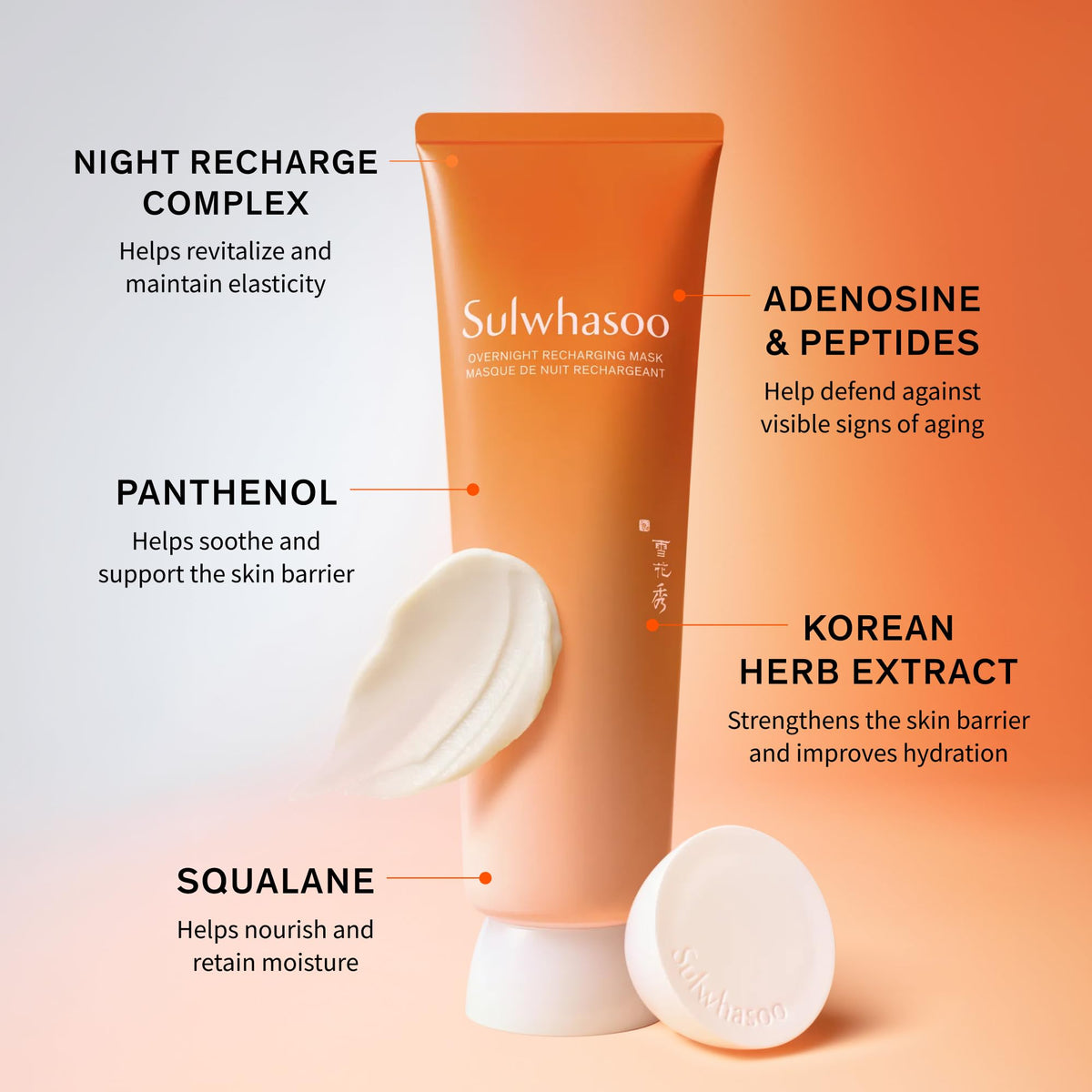 Sulwhasoo open jar top view revealing creamy mask for restorative overnight care