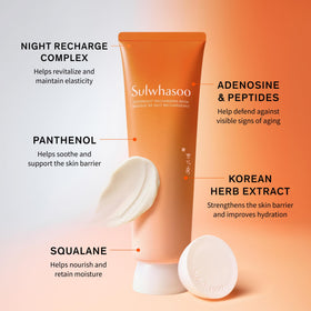 Sulwhasoo open jar top view revealing creamy mask for restorative overnight care