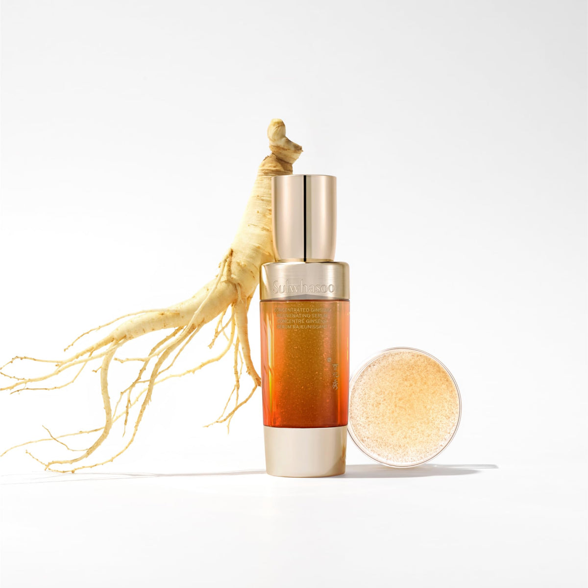 Sulwhasoo label close-up listing ginseng actives and peptide blend benefits