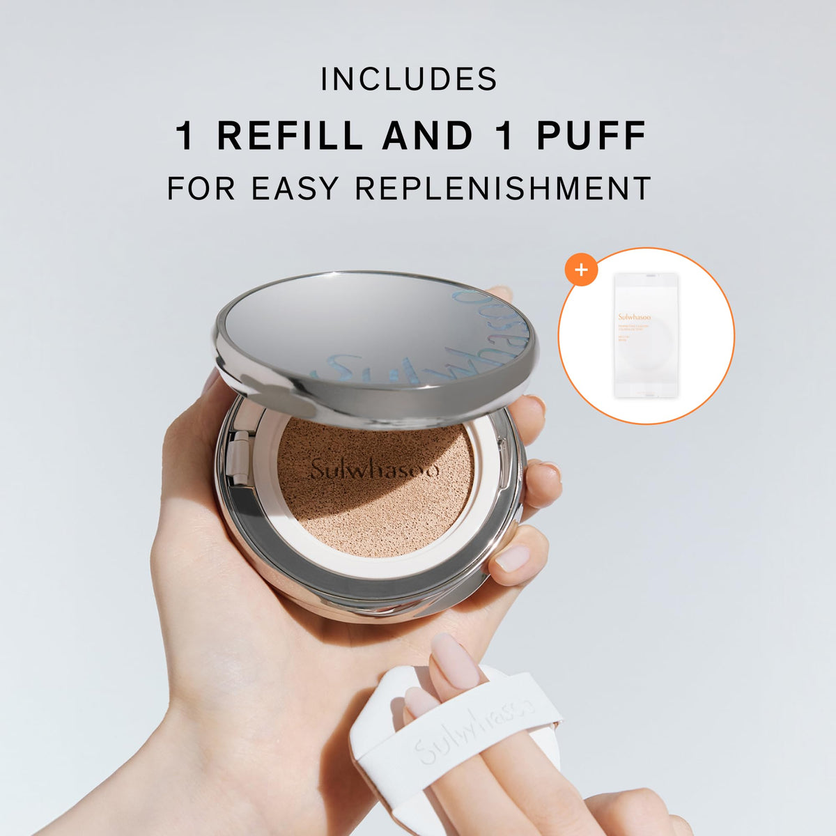 Sulwhasoo foundation texture swiped on skin showing medium coverage benefit