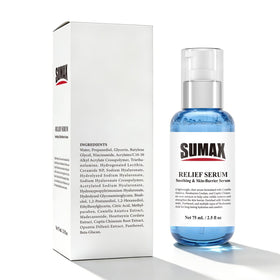 Sumax bottle with box showing retail packaging and product branding