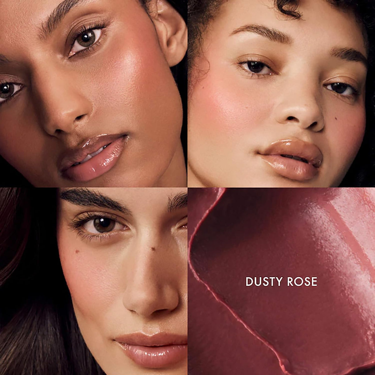 Summer Fridays blush applied on cheek showing dewy color and natural-looking glow
