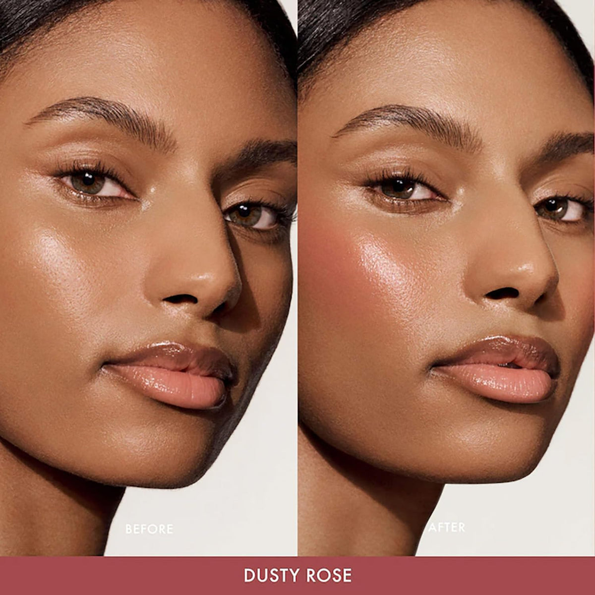 Summer Fridays tint on lips illustrating hydrating, buildable rosy finish