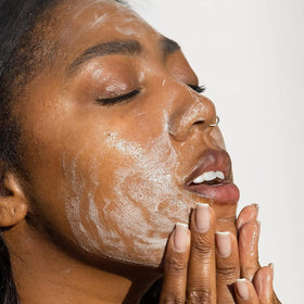 Summer Fridays in a bathroom routine setting, portrays effortless everyday skincare