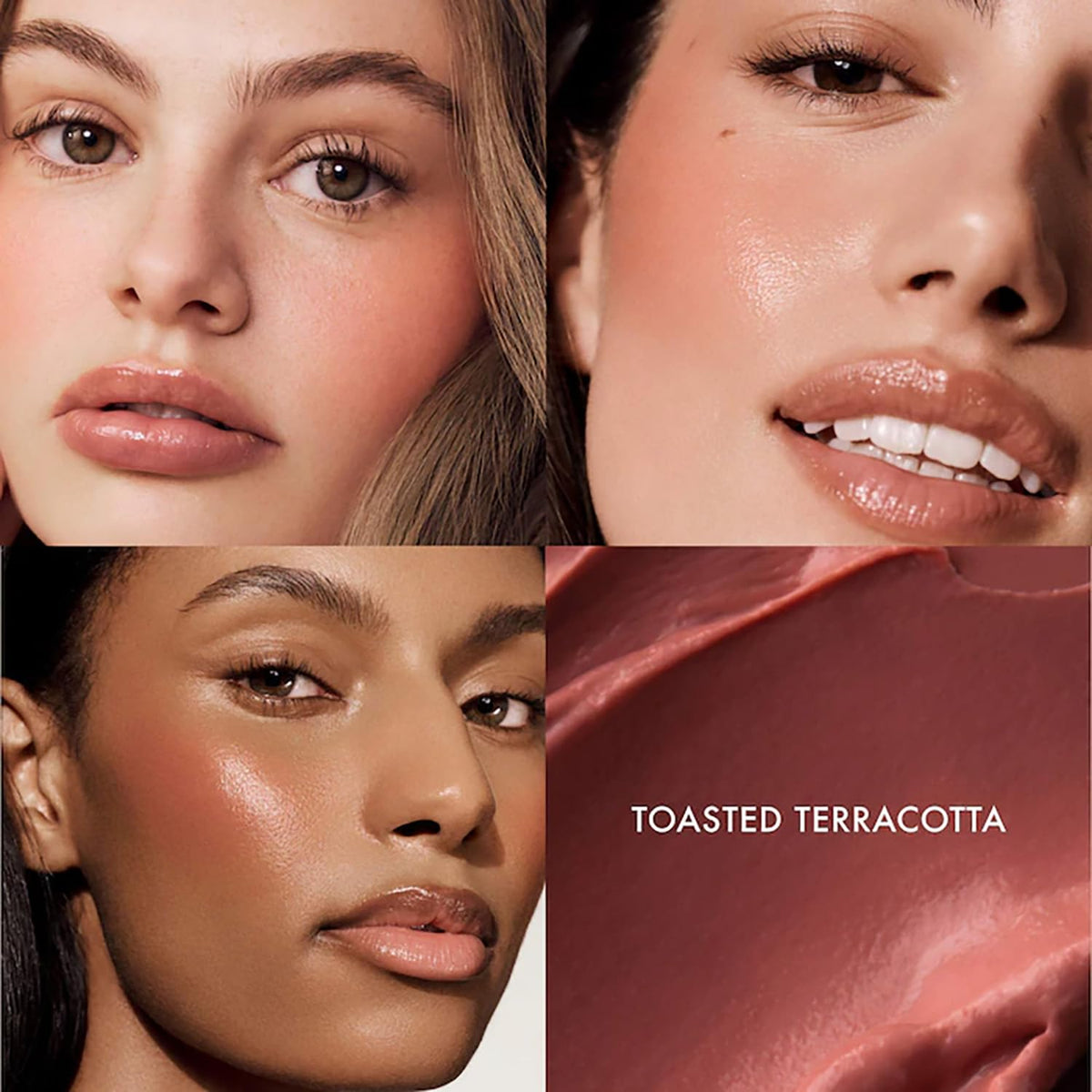 Summer Fridays close-up of blush on cheek highlighting dewy finish