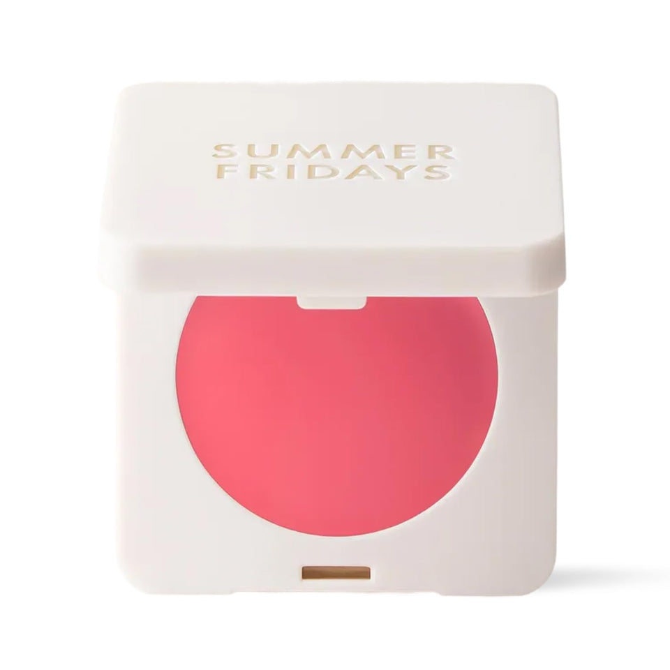 Summer Fridays front packaging showing compact blush balm and brand, easy-to-use design