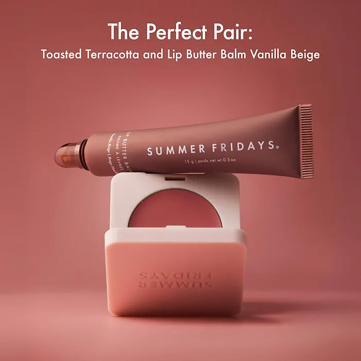 Summer Fridays balm beside fingers for scale and easy application