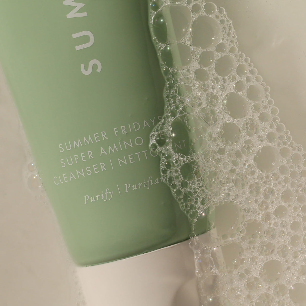 Summer Fridays cleanser removing makeup swatch, demonstrates effective makeup removal