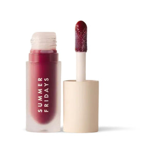 Summer Fridays front view of Dream Lip Oil showing berry tint and glossy finish for instant shine