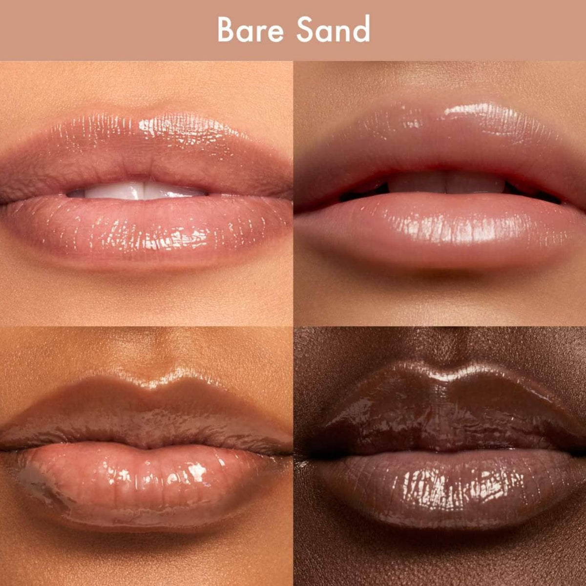 Summer Fridays on lips Bare Sand showing sheer neutral tint and hydrated look