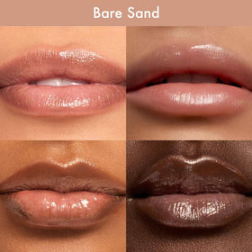 Summer Fridays on lips Bare Sand showing sheer neutral tint and hydrated look
