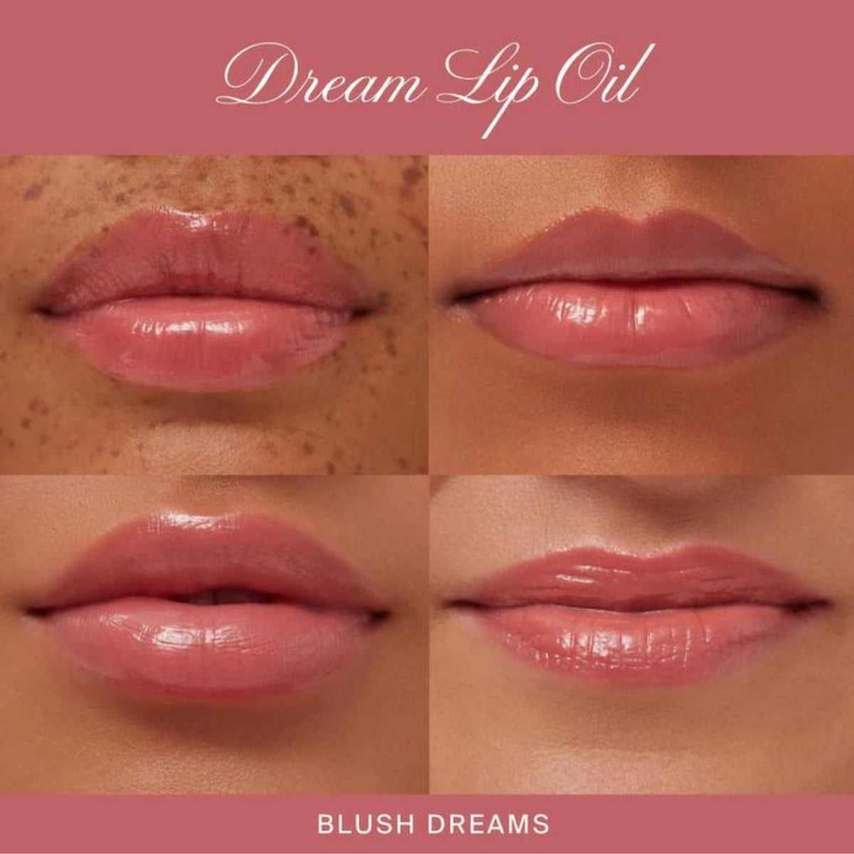 Summer Fridays on model lips delivering a sheer blush tint and luminous shine