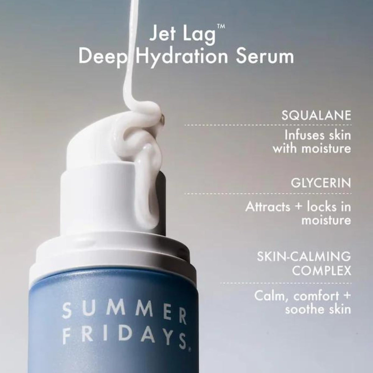 Summer Fridays Skin Soothing Hydration Mist being spritzed on face, instantly calms skin