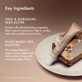 Summer Fridays ingredient display with shea and murumuru butters highlighting nourishment
