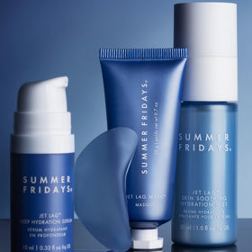 Summer Fridays Jet Lag Mask + Moisturizer tube close-up, shows creamy texture for deep moisture