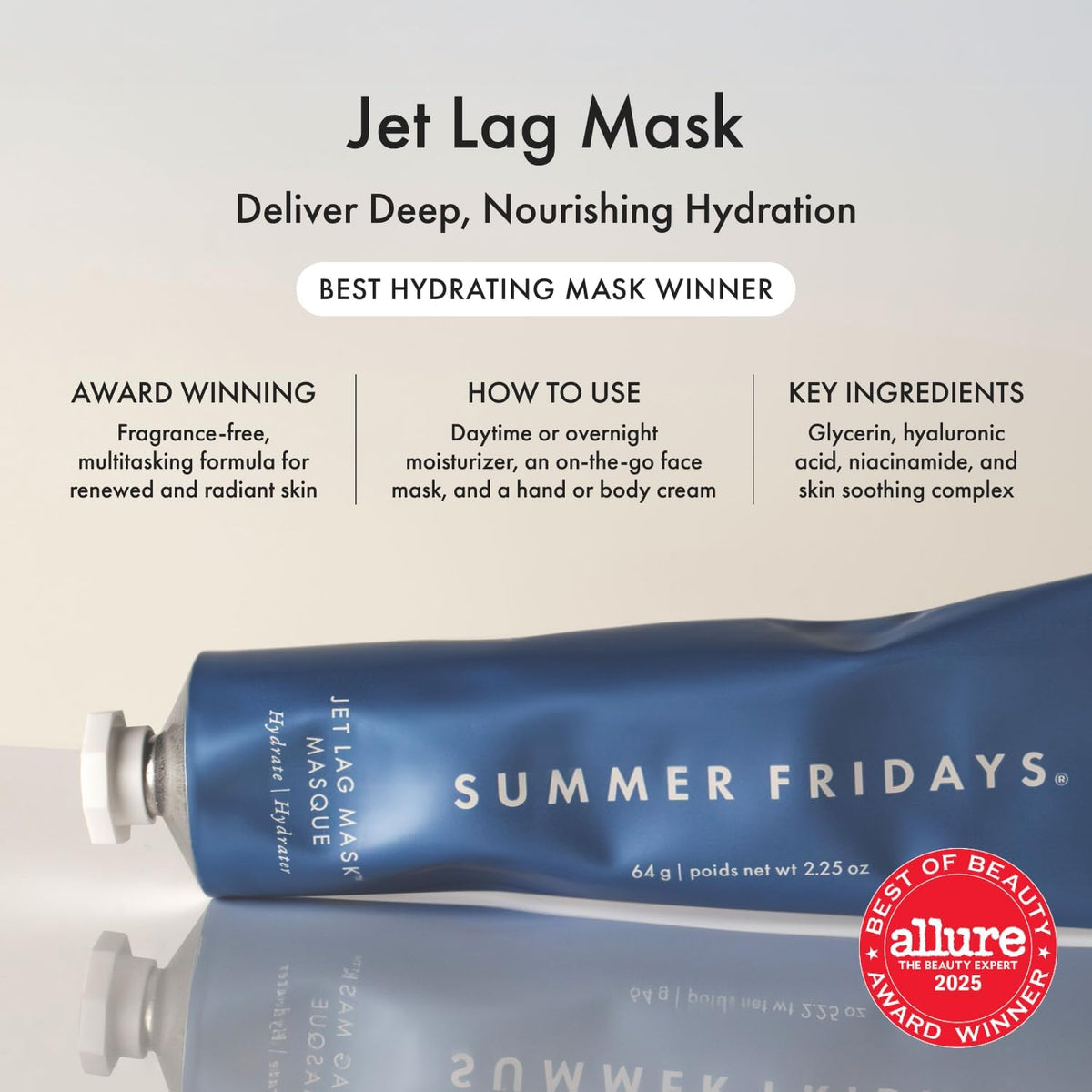 Summer Fridays open jar texture close-up highlighting lightweight, hydrating cream