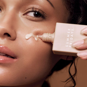 Summer Fridays mixed with foundation showing seamless luminous finish