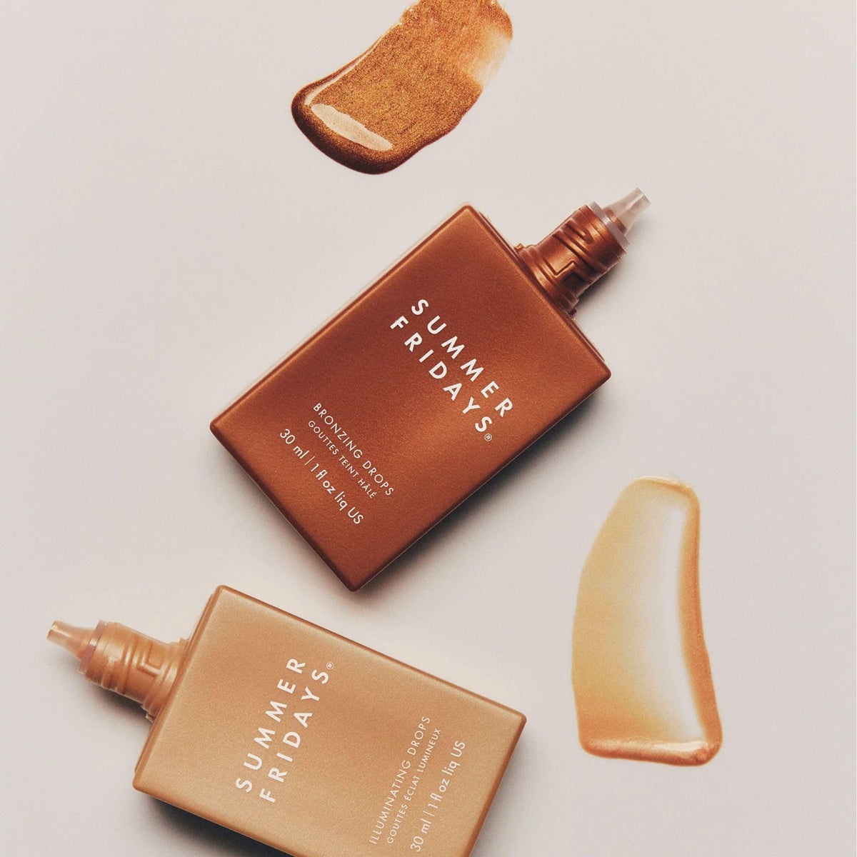 Summer Fridays model applying drops demonstrating effortless radiant skin