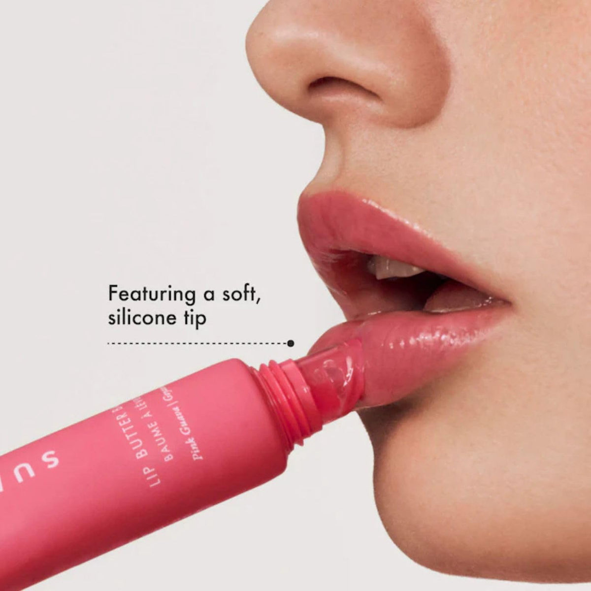 Summer Fridays Pink Guava open pot showing soft pink tint and moisturizing sheen