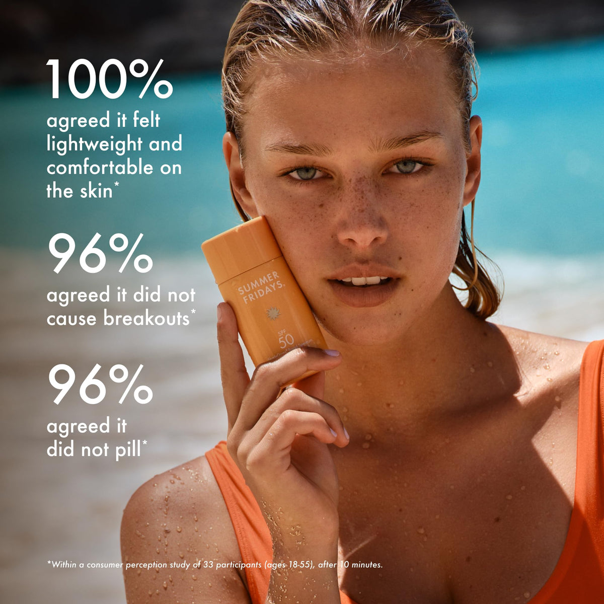 Summer Fridays texture spread on skin revealing fast absorption and no-pilling benefit