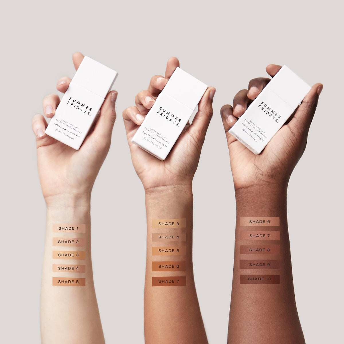 Summer Fridays blending with brush showing even coverage and buildable finish