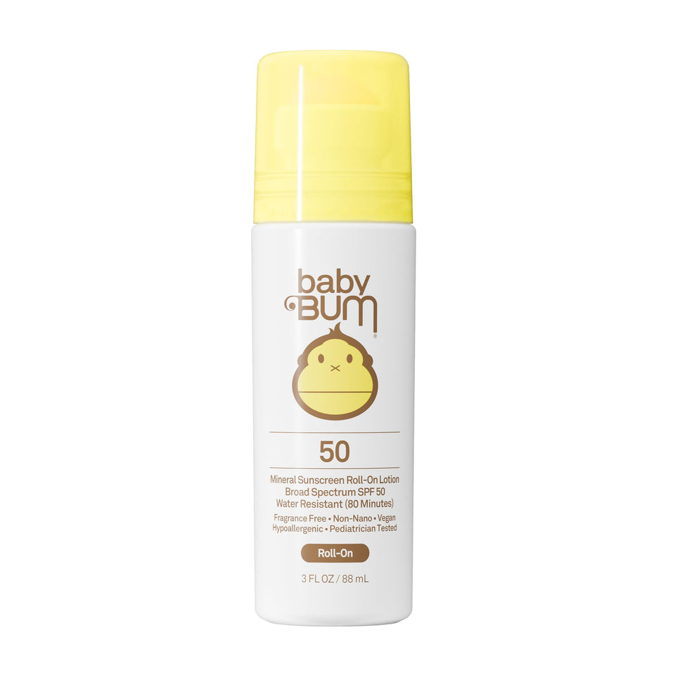 Sun Bum baby bum front packaging showing SPF 50 and travel benefits