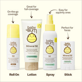 Sun Bum baby lotion texture close-up showing creamy mineral formula and spreadability