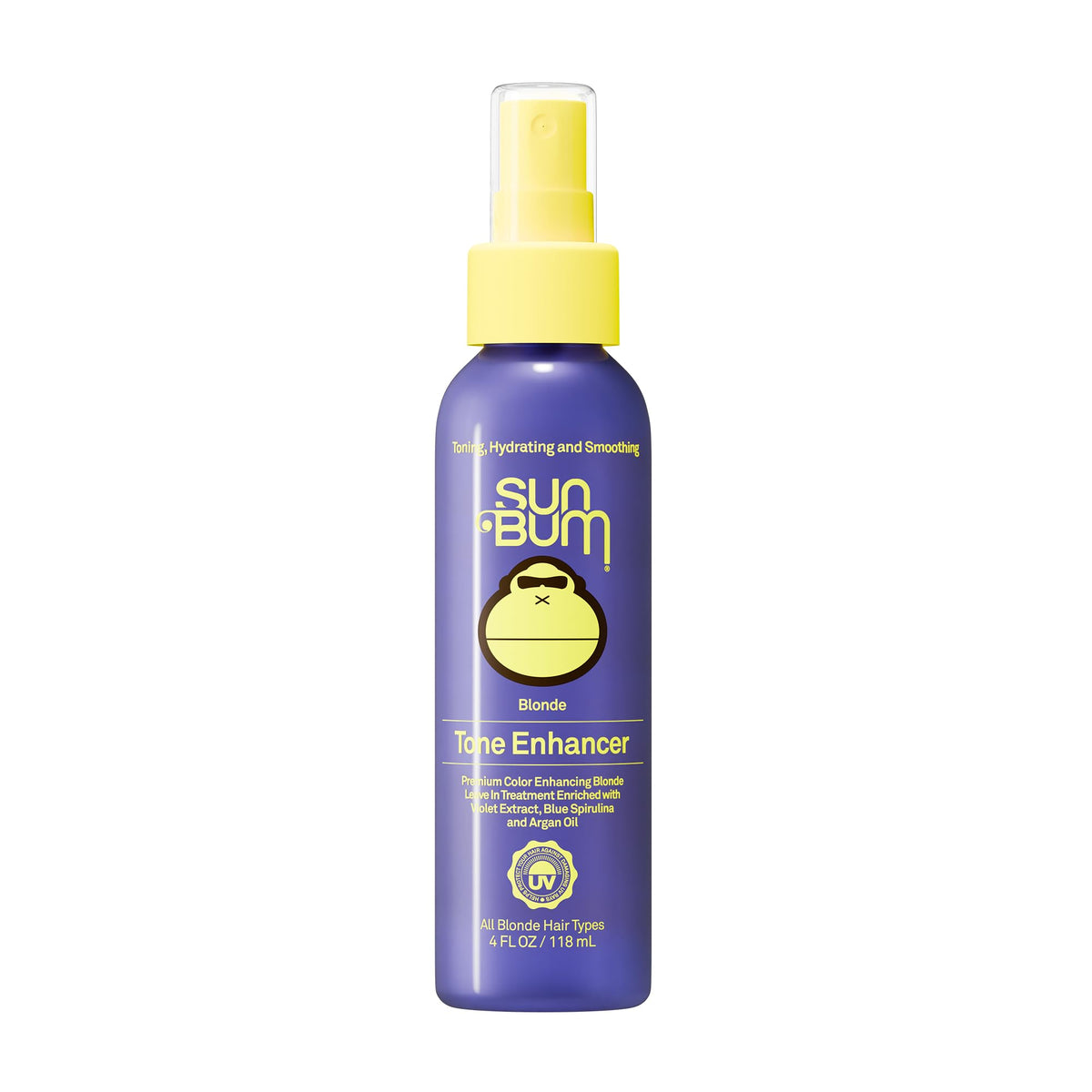 Sun Bum Blonde Tone Enhancer front bottle showing spray and branding for easy application