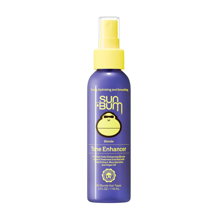 Sun Bum Blonde Tone Enhancer front bottle showing spray and branding for easy application