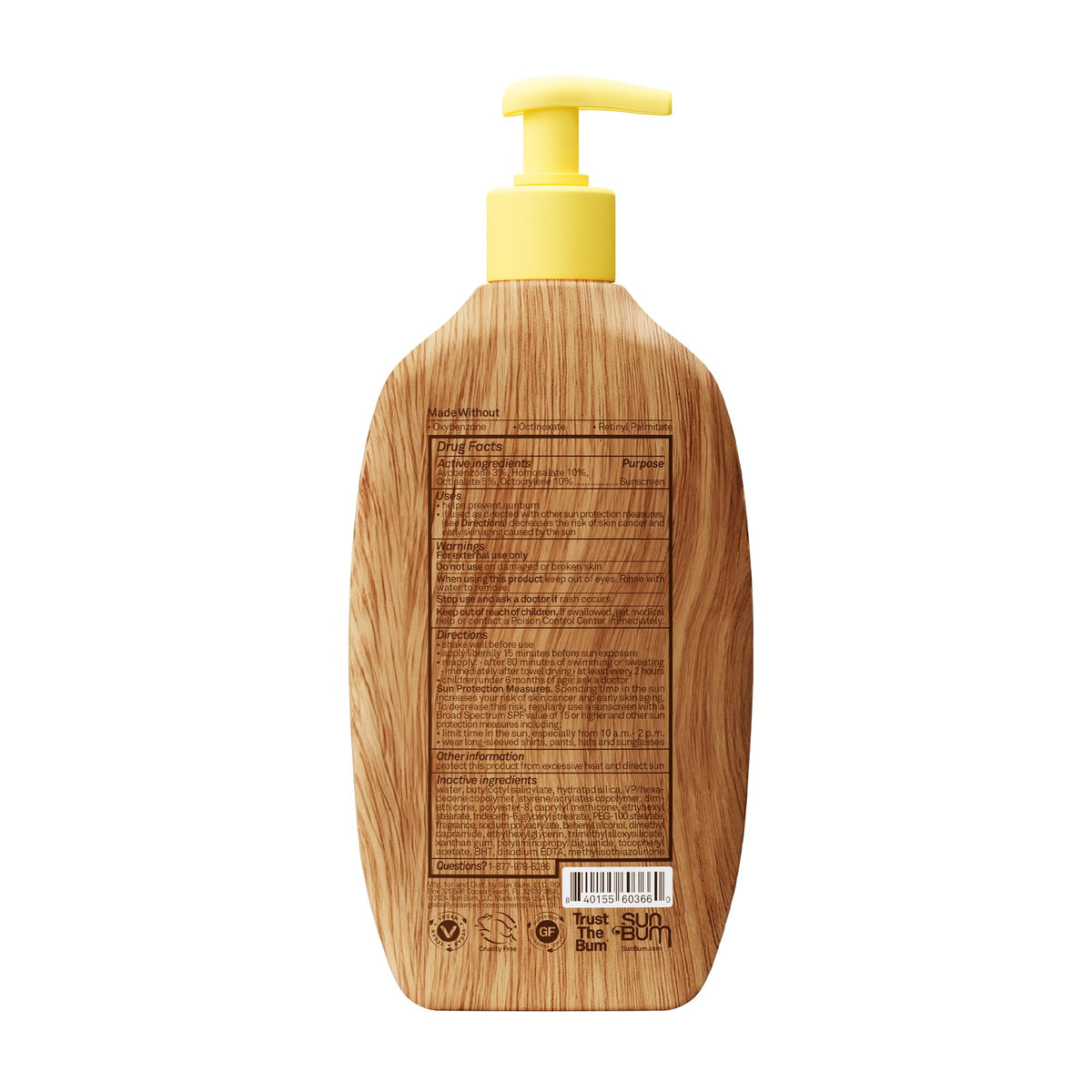 Sun Bum bottle in a beach setting conveying outdoor protection and summer scent