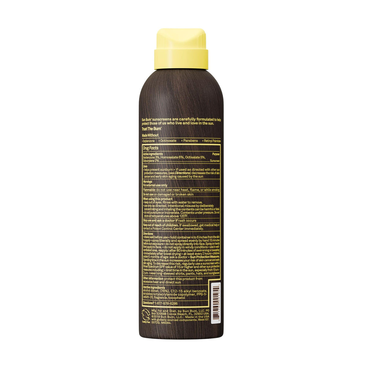 Sun Bum bottle next to sunglasses to show 6 oz travel-friendly size