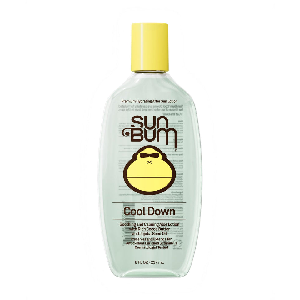 Sun Bum front packaging of Cool Down aloe gel showing bottle and branding for fast relief