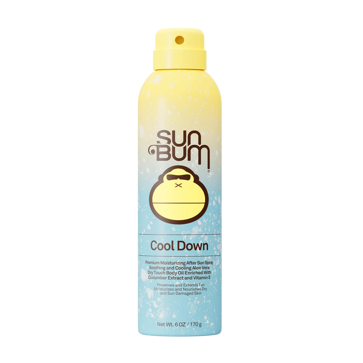 Sun Bum front packaging showing 6 oz spray for quick cooling