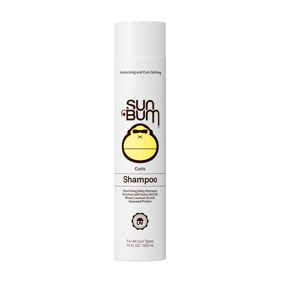 Sun Bum front bottle view showing label and curl-focused benefits