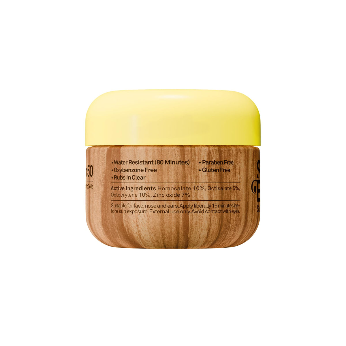 Sun Bum face cream used at beach showing water-resistant outdoor benefit