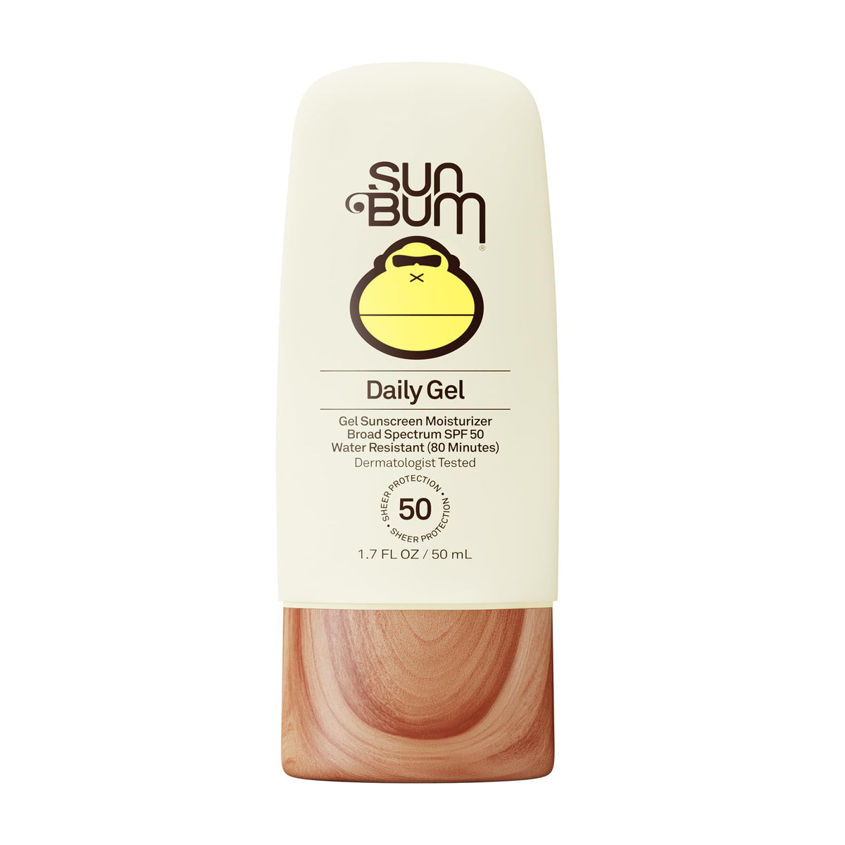 Sun Bum front tube showing product name and travel size for easy packing
