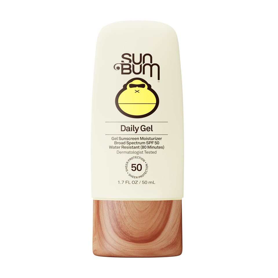 Sun Bum front tube showing product name and travel size for easy packing