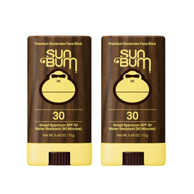 Sun Bum face stick front packaging showing SPF 30 and vegan label for easy protection