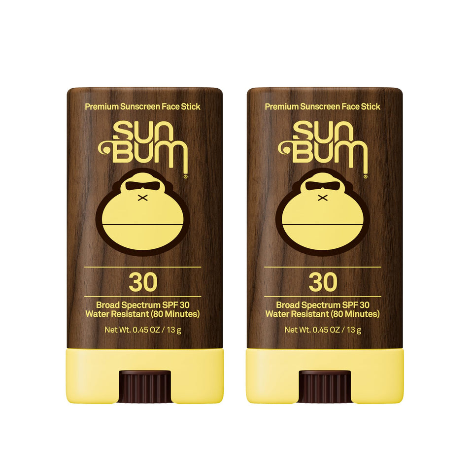 Sun Bum face stick front packaging showing SPF 30 and vegan label for easy protection
