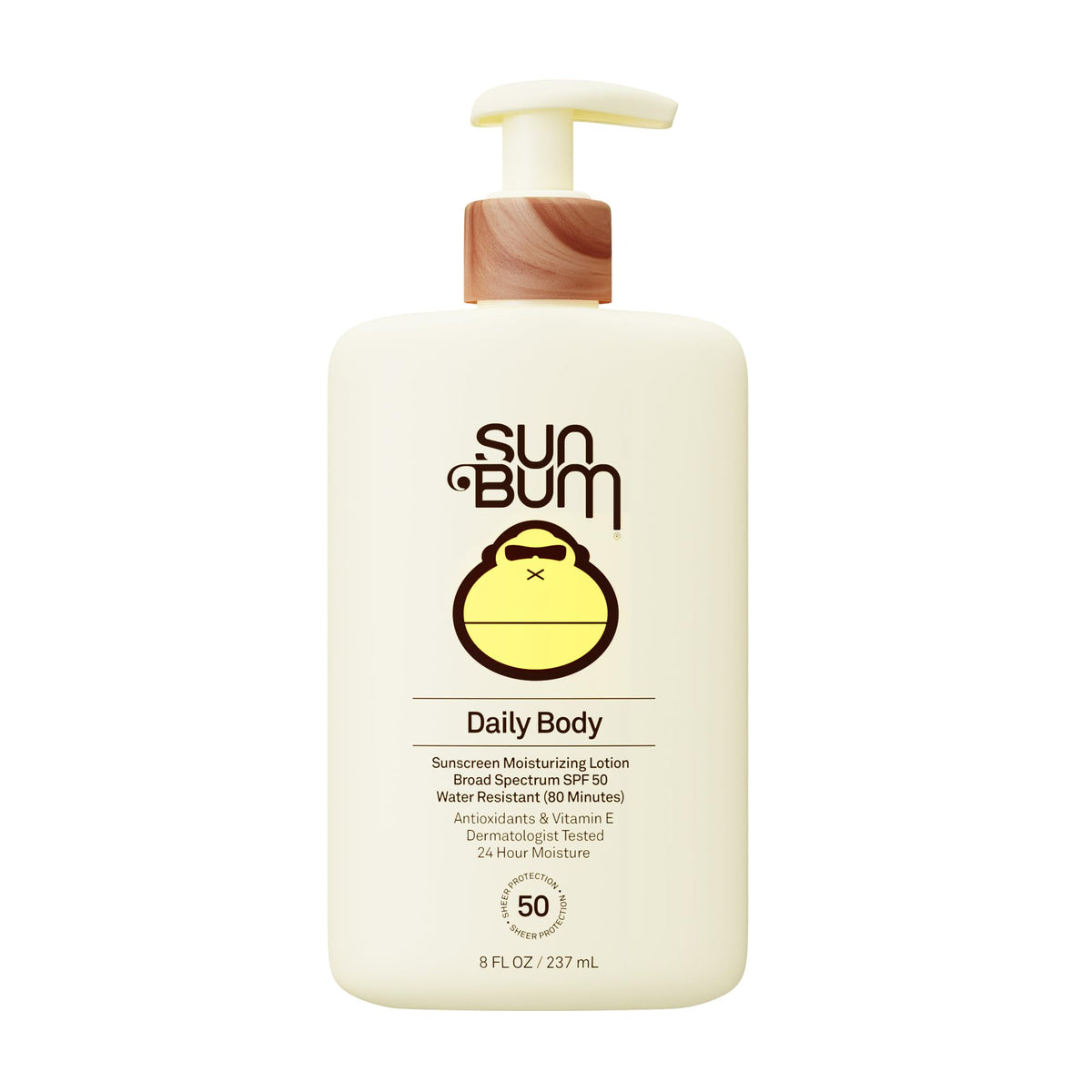 Sun Bum front packaging showing SPF 50 and moisturizing benefits