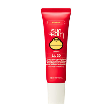 Sun Bum front packaging showing tinted SPF 30 lip balm protecting lips