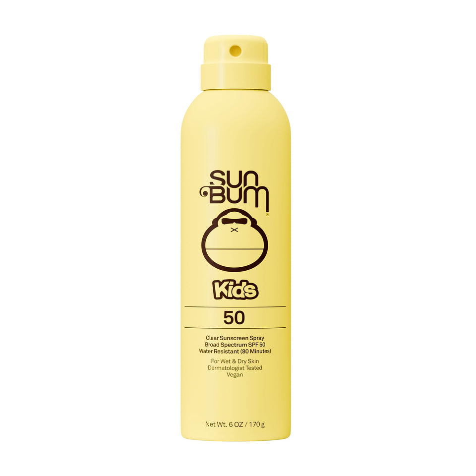 Sun Bum front packaging showing SPF 50 and kid friendly design for quick protection