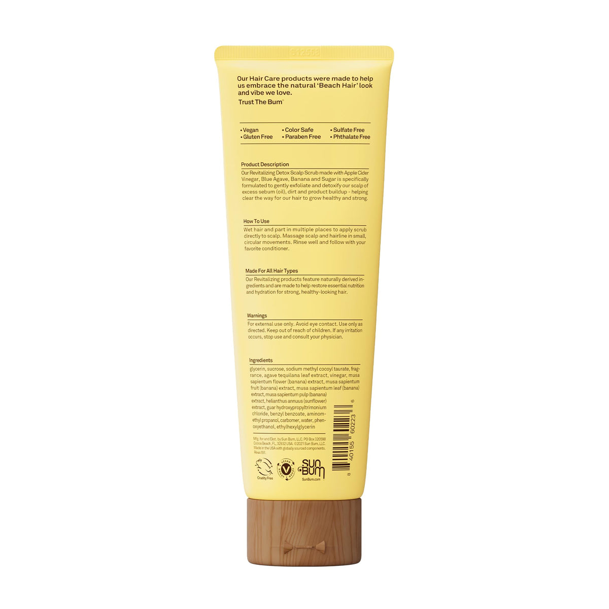 Sun Bum product staged in beach bathroom to convey surf-friendly hair care