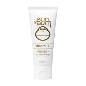 Sun Bum front packaging shows 3 oz tube and SPF 30, easy travel protection