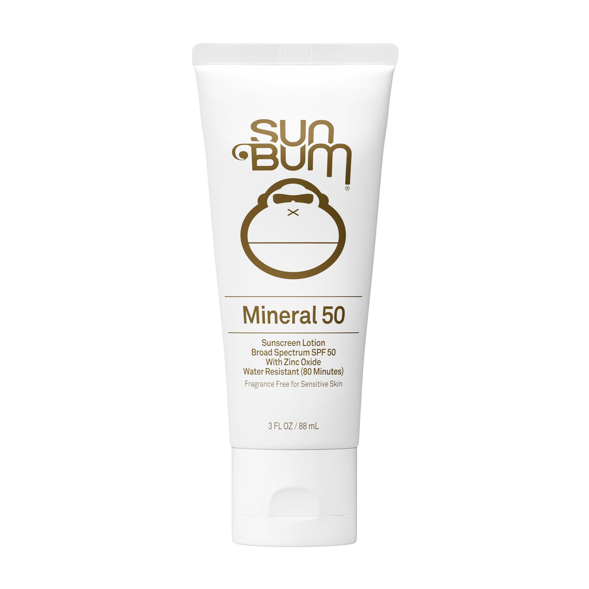 Sun Bum front packaging showing SPF 50 and travel size benefits